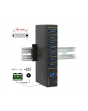 DeLOCK External Industrial Hub 7 x USB 3.0 Type-A USB hub (Black, with 15 kV ESD protection) - nr 1
