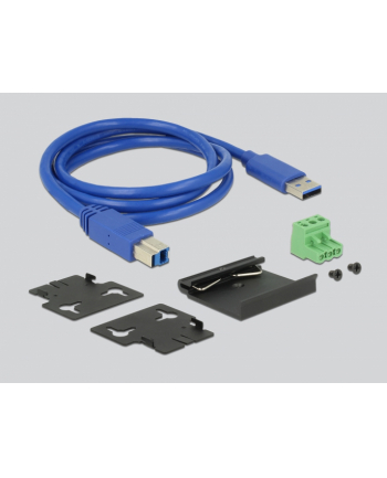 DeLOCK External Industrial Hub 7 x USB 3.0 Type-A USB hub (Black, with 15 kV ESD protection)