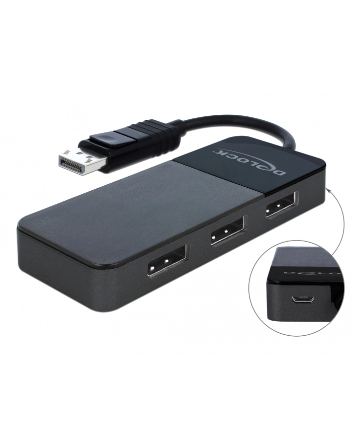 DeLOCK DisplayPort Splitter 1.4 1x DisplayPort> 3x DisplayPort (black, 30cm) główny