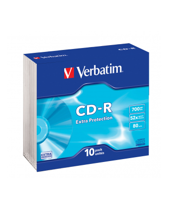 Płytki CD-R VERBATIM 52x 700MB 10P SL DLP             43415