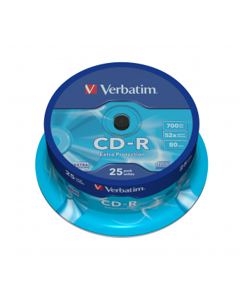 Płytki VERBATIM CD-R 52x 700MB 25P CB DL Ex Prot 43432