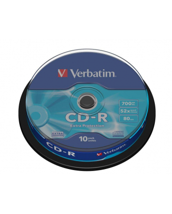 Płytki VERBATIM CD-R 52x 700MB 10P CB DL Ex Prot 43437