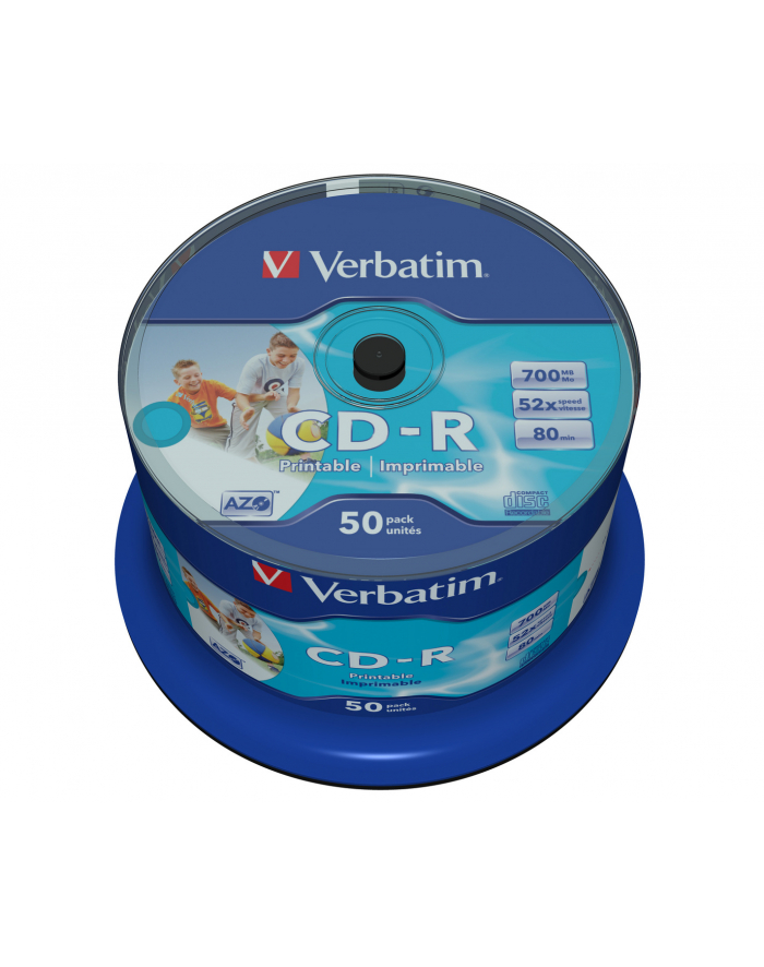 Płytki VERBATIM CD-R 52x 700MB 50P CB Printable   43438 główny