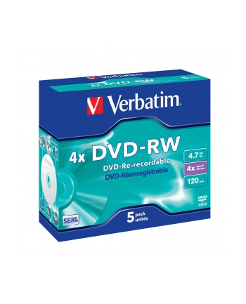 Płytki DVD-RW VERBATIM 4x 4.7GB 5P JC              43285 nr 2