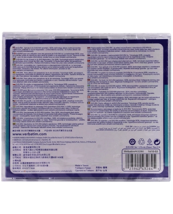 Płytki DVD-RW VERBATIM 4x 4.7GB 5P JC              43285 nr 1