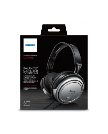 SALE OUT. Philips SHP2500 SILVER, TV and HiFi, speakers size - 40 mm, frequency 15-22000 Hz, impediance - 32 Ohm, Sencivity - 100 dB, cord lenght - 6m. - DAMAGED PACKAGING.