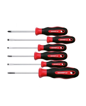 Gedore Red 2K screwdriver set, 6 pieces (red / black) nr 2