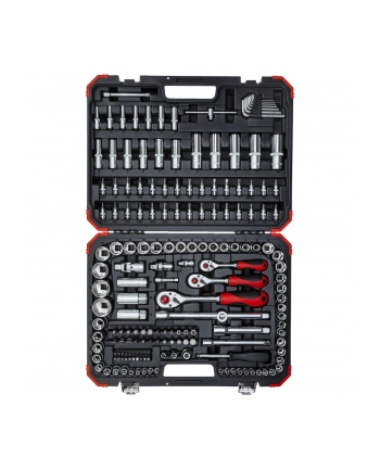 Gedore Red socket set, 1/4 ''+ 3/8'' + 1/2 '', 172 pieces (red / black, with 3 lever Ratchet) nr 1