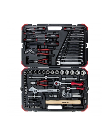 Gedore Red tool and socket set 1/4 ''+ 1/2'', 100-piece, tool set (red / black, with Shift-creaking, SW 4mm - 32mm) nr 1