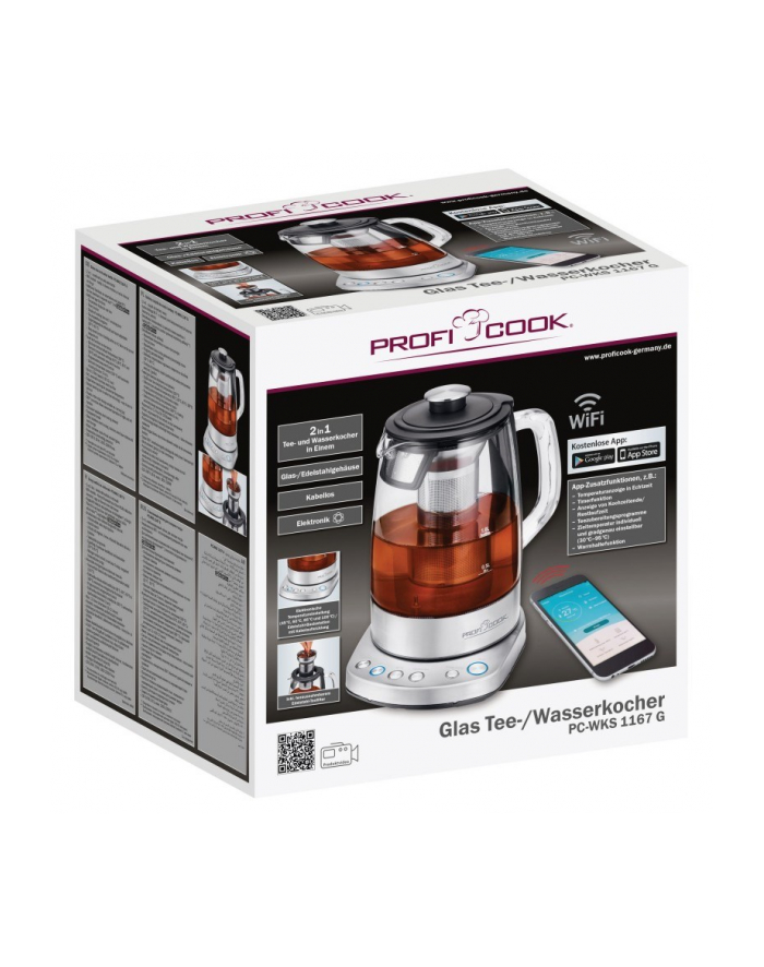 Proficook 2 in 1 - tea kettle PC-WKS 1167 G WIFI (stainless steel / black, 1.5 liters) główny