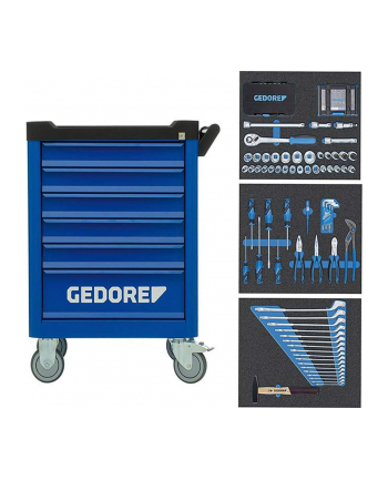 Gedore tool trolley Workster WSL-M-TS-172 (blue / black, incl. 172 tools)