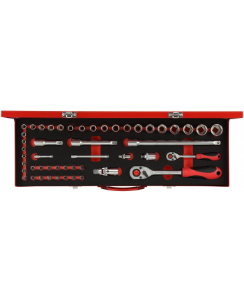 Gedore Red socket set 1/4 ''+ 1/2'', 49 pieces (red, with 2 switching creaking, SW 4mm - 24mm)