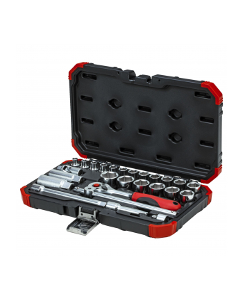 Gedore Red Socket set 3/8 '', 26 pieces (red / black, with Shift-gun, SW 6mm - 24mm)