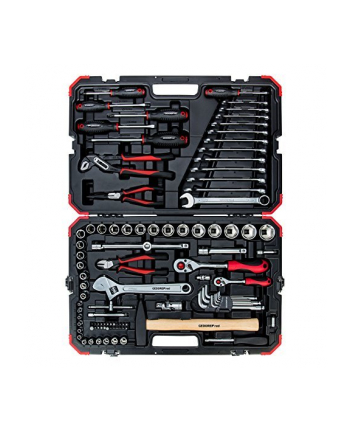 Gedore Red tool and socket set 1/4 ''+ 1/2'', 100-piece, tool set (red / black, with Shift-creaking, SW 4mm - 32mm)