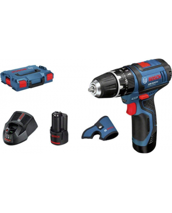 bosch powertools Bosch cordless hammer drill driver GSB 12V-15 Professional, 12 volt (blue / black, Li-ion battery 2.0Ah, Li-ion battery 4.0Ah, drill & bit set)