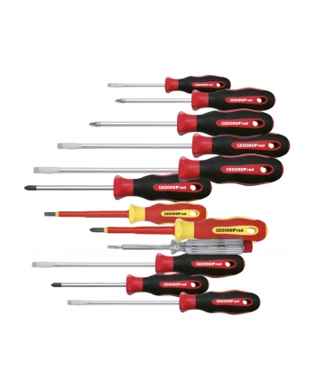 Gedore Red 2K Screwdriver set XXL, 12 parts (red / black, incl. Phase tester) nr 1