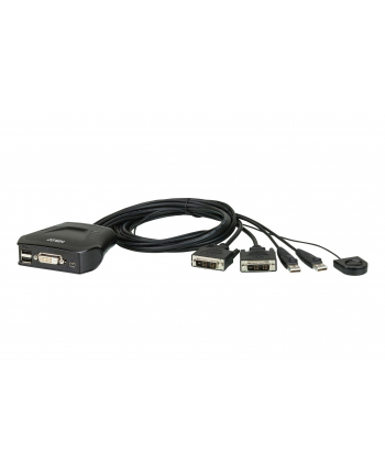 Przełącznik KVM z 2 portami USB DVI i zdalnym selektorem portów CS22D