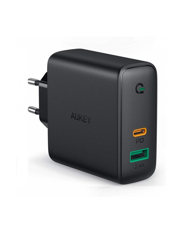 aukey PA-D1 ultraszybka ładowarka sieciowa 2xUSB Power Delivery (1xUSB A+1xUSB C) 5.4A 30W Dynamic Detect główny