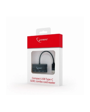 gembird Czytnik kart na USB-C SDXC/combo/czarny nr 2