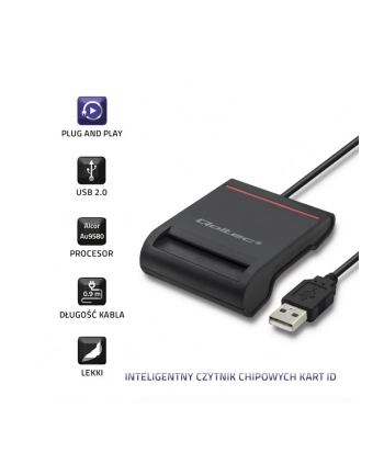 qoltec Inteligentny czytnik chipowych kart ID | USB2.0 | Plug&play nr 2