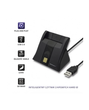 qoltec Inteligentny czytnik chipowych kart ID | USB 2.0 | Plug&play nr 2