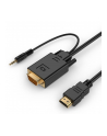 gembird Konwerter HDMI do VGA mini Jack 1.8 m czarny - nr 1