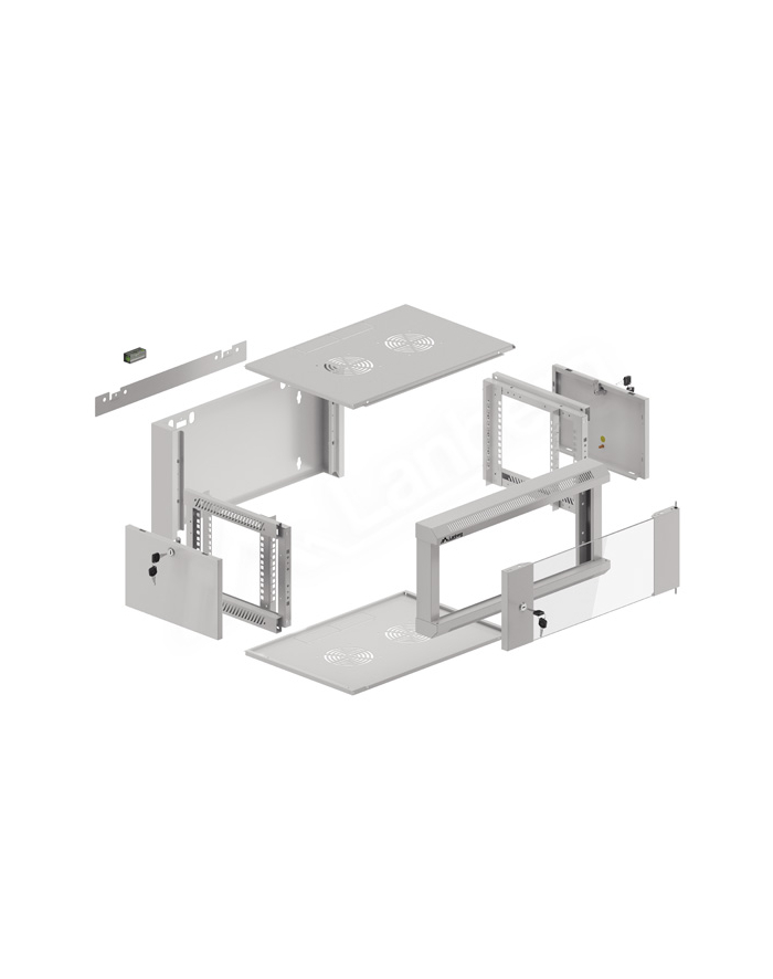 Szafa serwerowa wisząca 19cali 4U 570x450 szara WFFA-5404-10S główny