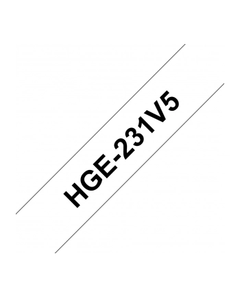 BROTHER HGE231V5 5x tape cassette 12mmx8m white black laminate for P-touch P500PC,9700PC,9800PCN,RL700S