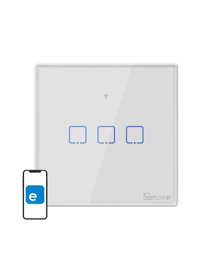 SONOFF T2EU3C-TX WŁĄCZNIK DOTYKOWY WIFI 3 KANAŁY główny