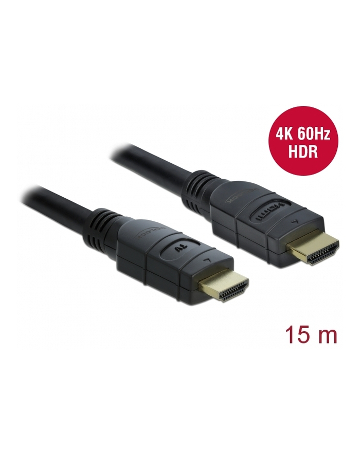 DELOCK KABEL HDMI M/M V20 15M AKTYWNY CZARNY 85285 główny