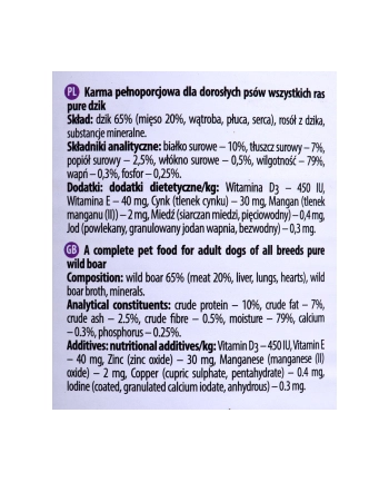 Dolina Noteci Pure Dzik 800g nr 1