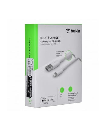 belkin Kabel USB- Lightning Braided  3m biały nr 2