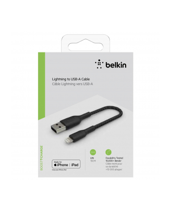 belkin Kabel Braided USB- Lightning 15cm czarny