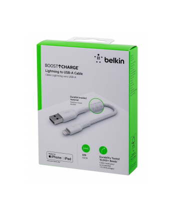 belkin Kabel Braided USB- Lightning 15cm biały