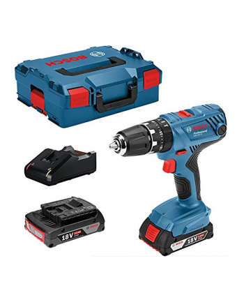 bosch powertools Bosch cordless drill driver GSR 18V-21 Professional solo, 18Volt (blue / black, L-BOXX, 2x Li-ion battery 2.0Ah)