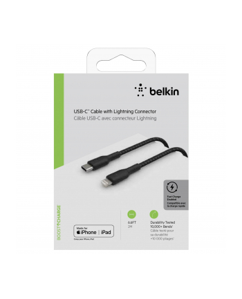 belkin Kabel Braided USB-C Lightning 2m czarny