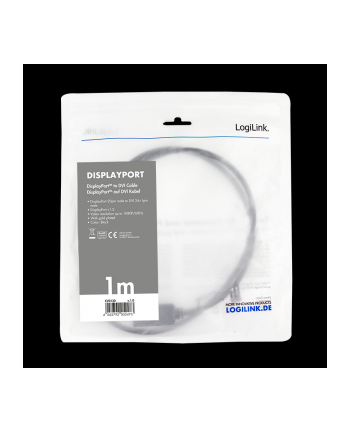 logilink Kabel DisplayPort 1.2 do DVI 24+1, 1m, Czarny