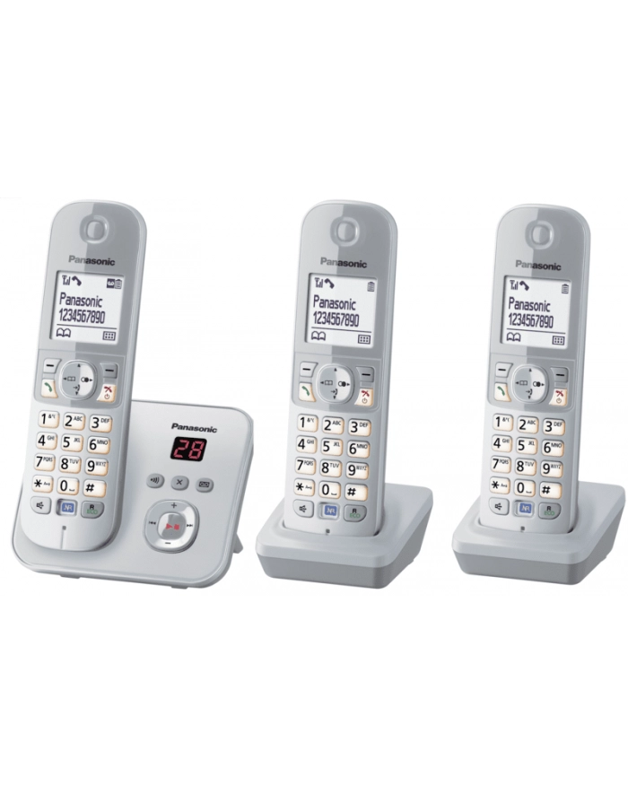 Panasonic KX-TG6823GS, analog telephone (silver three handsets with answering machine) główny