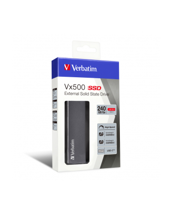 verbatim Dysk zewnętrzny VX500 SSD 240GB USB-C 3.1 Szary