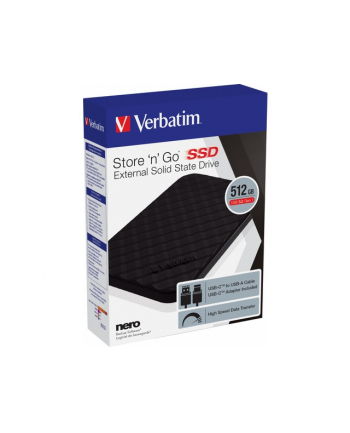 verbatim Dysk zewnętrzny Store n Go 512GB 2,5'' USB-C 3.2 Czarny