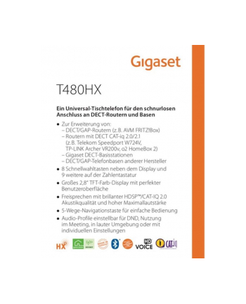 Gigaset T480 HX, Phone (Black)