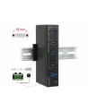 DeLOCK external industrial hub 4 x USB 3.0 Type-A, USB hub (black) - nr 13