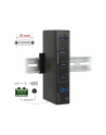 DeLOCK external industrial hub 4 x USB 3.0 Type-A, USB hub (black) - nr 8