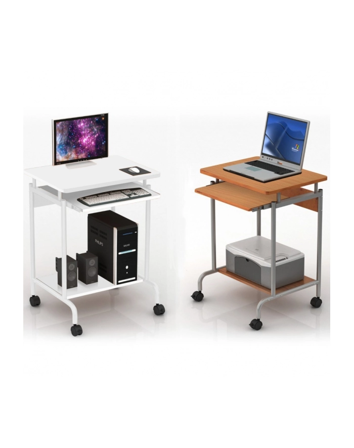TECHLY Biurko komputerowe Compact 600x450 z półką na klawiaturę białe główny
