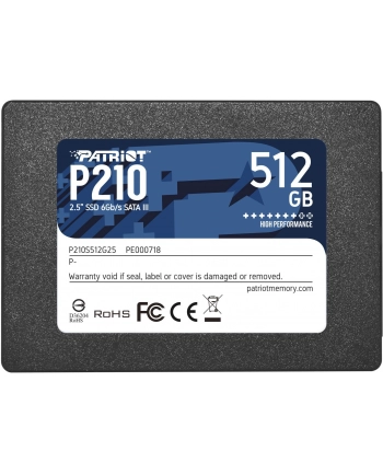patriot memory PATRIOT P210 SSD 512GB SATA 3 Internal Solid State Drive 2.5inch nr 1
