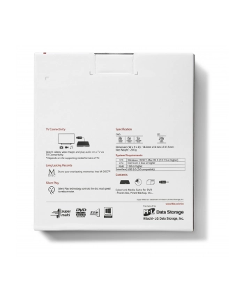 hitachi-lg HLDS GP60NW60 DVD-Writer ultra slim external USB 2.0 white nr 2