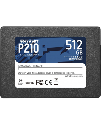 patriot memory PATRIOT P210 SSD 512GB SATA 3 Internal Solid State Drive 2.5inch