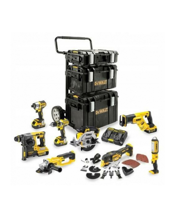 DeWalt battery pack Kombo DCK856P4, 18 Volt, Hammer (yellow / black, 8 Cordless, 4x Li-ion battery pack XR 5.0 Ah, trolley Carrier DS)