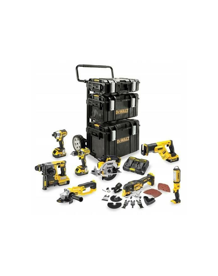 DeWalt battery pack Kombo DCK856P4, 18 Volt, Hammer (yellow / black, 8 Cordless, 4x Li-ion battery pack XR 5.0 Ah, trolley Carrier DS) główny