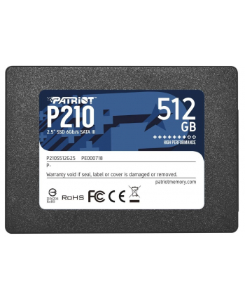 patriot Dysk SSD 512GB P210 520/430 MB/s SATA III 2.5